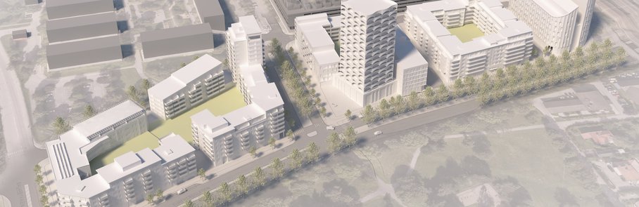 Arkitektritning i vitt och grått