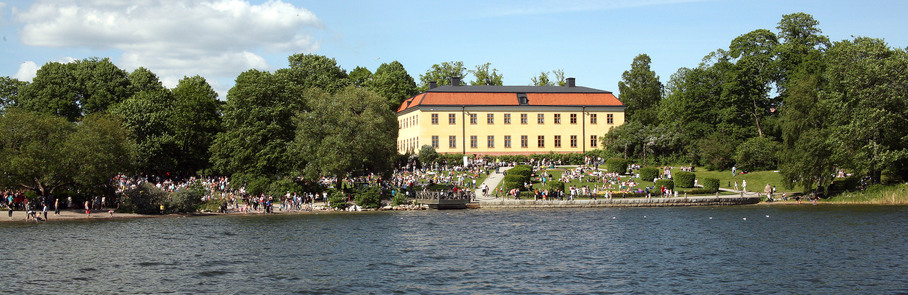 Vy över Edsviks slott från vattnet.