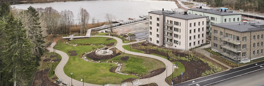 Flygfoto över Väsjön.