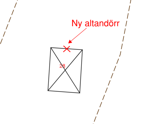 Korrekt ritning av fasadändring  för bygglov.